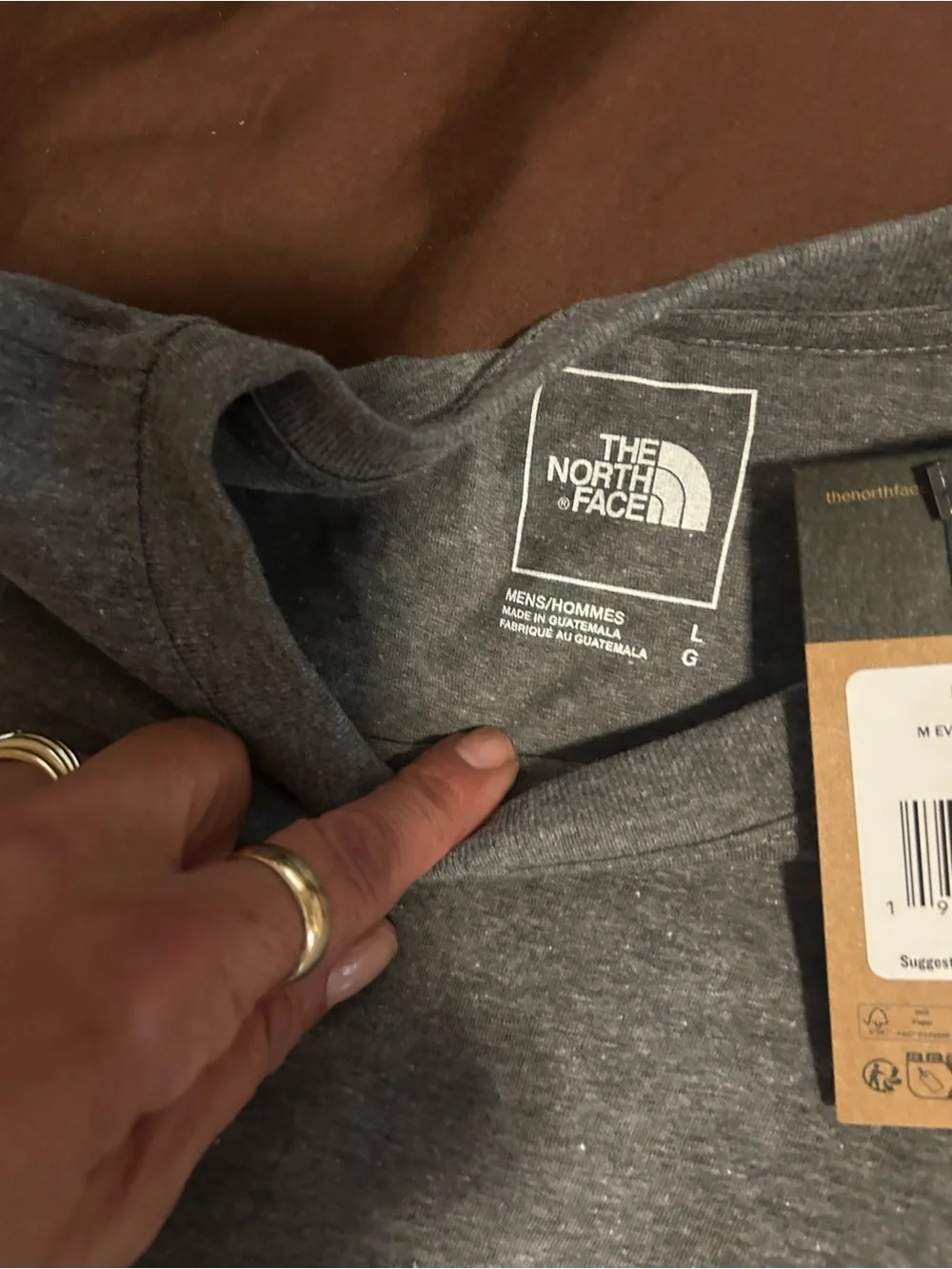 NWT North Face Men’s Long Sleeve Gray Logo Tee
